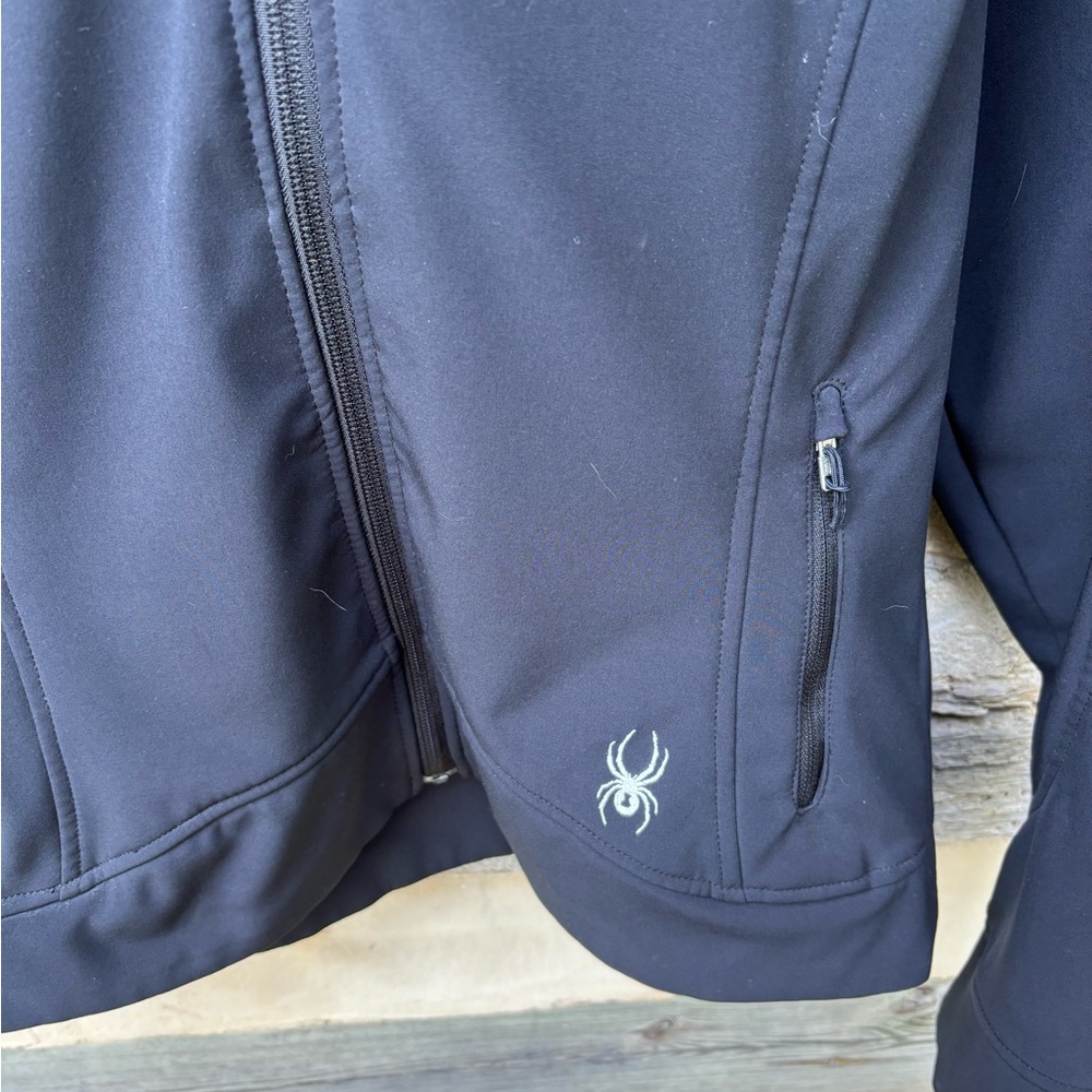 Spyder Women's Black Luxury Active Wear Jacket with Faux Fleece Hood Size M - Picture 5 of 9